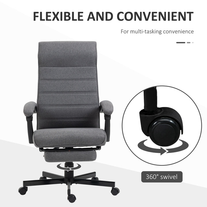 Office Chair, Computer Desk Chair, Fabric Swivel Chair with Adjustable Height and Rolling Wheels for Home Office Work Study, Grey