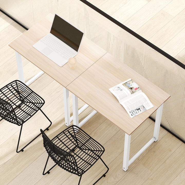 Computer Desk, Writing Table, 80 x 60 x 76cm Workstation for Home Office, Study with Metal Frame, Simple Assembly, White