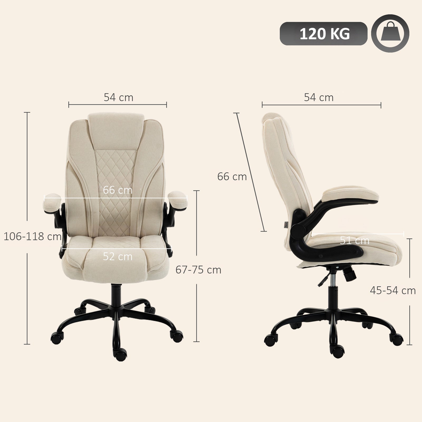 Office Chair, Ergonomic Desk Chair with Flip-up Armrest, Pocket Spring