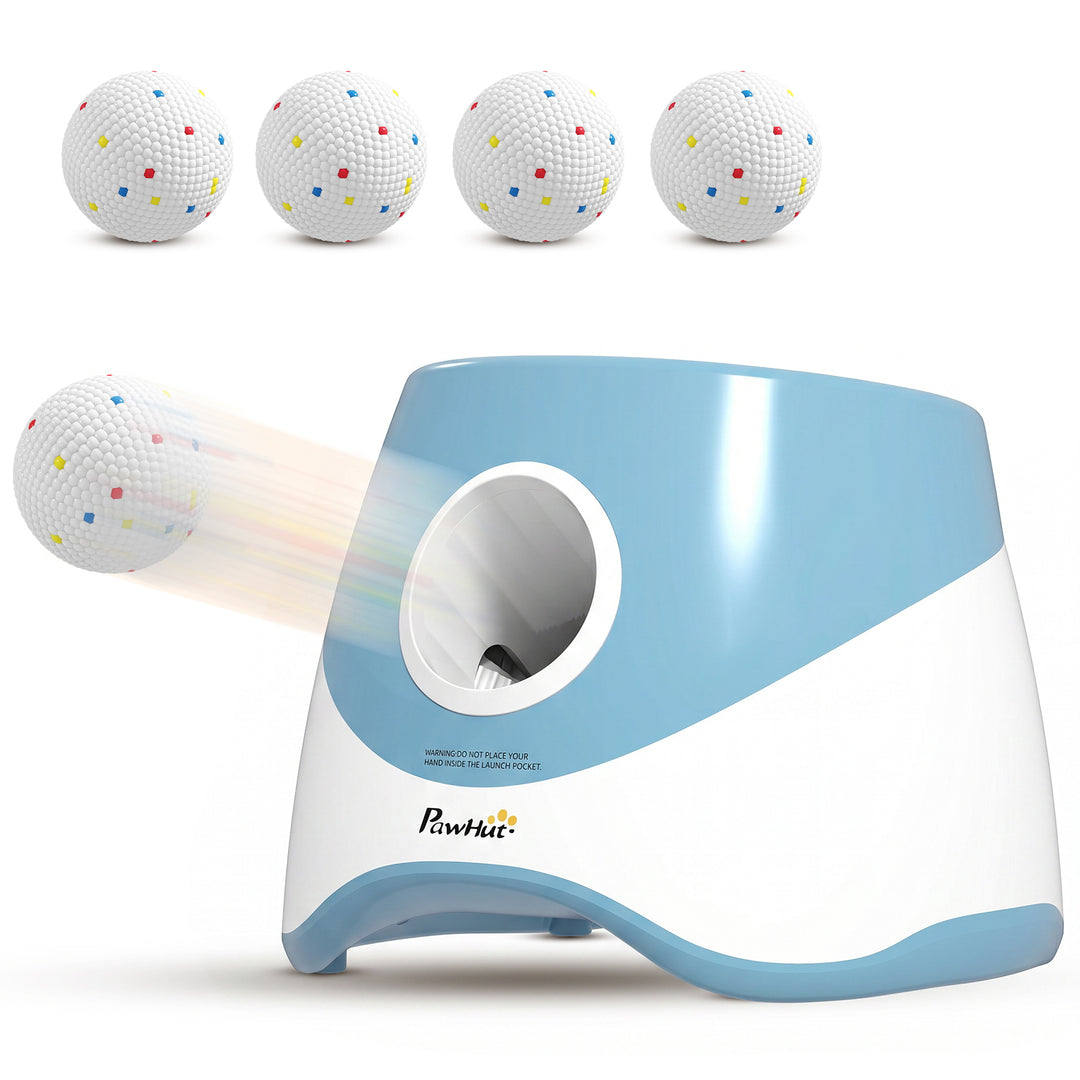 Automatic Dog Ball Launcher with 5 ETPU Balls 5.8 cm, 3 Distance Setti