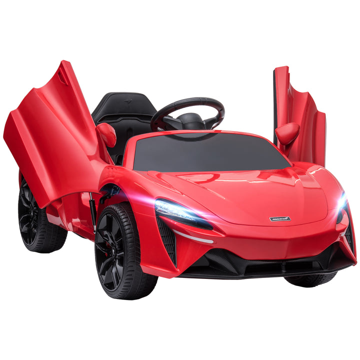 HOMCOM McLaren Officially Licensed Children's Electric Ride-On Car with Scissor Doors, 12V Battery, Remote Control, MP3, Red | Aosom UK