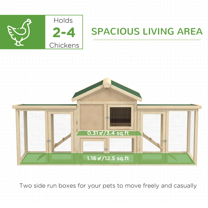 Large Chicken Coop, Wooden Garden Hen House, Poultry Coops Cages with Run, Nesting Box, Natural Wood Finish