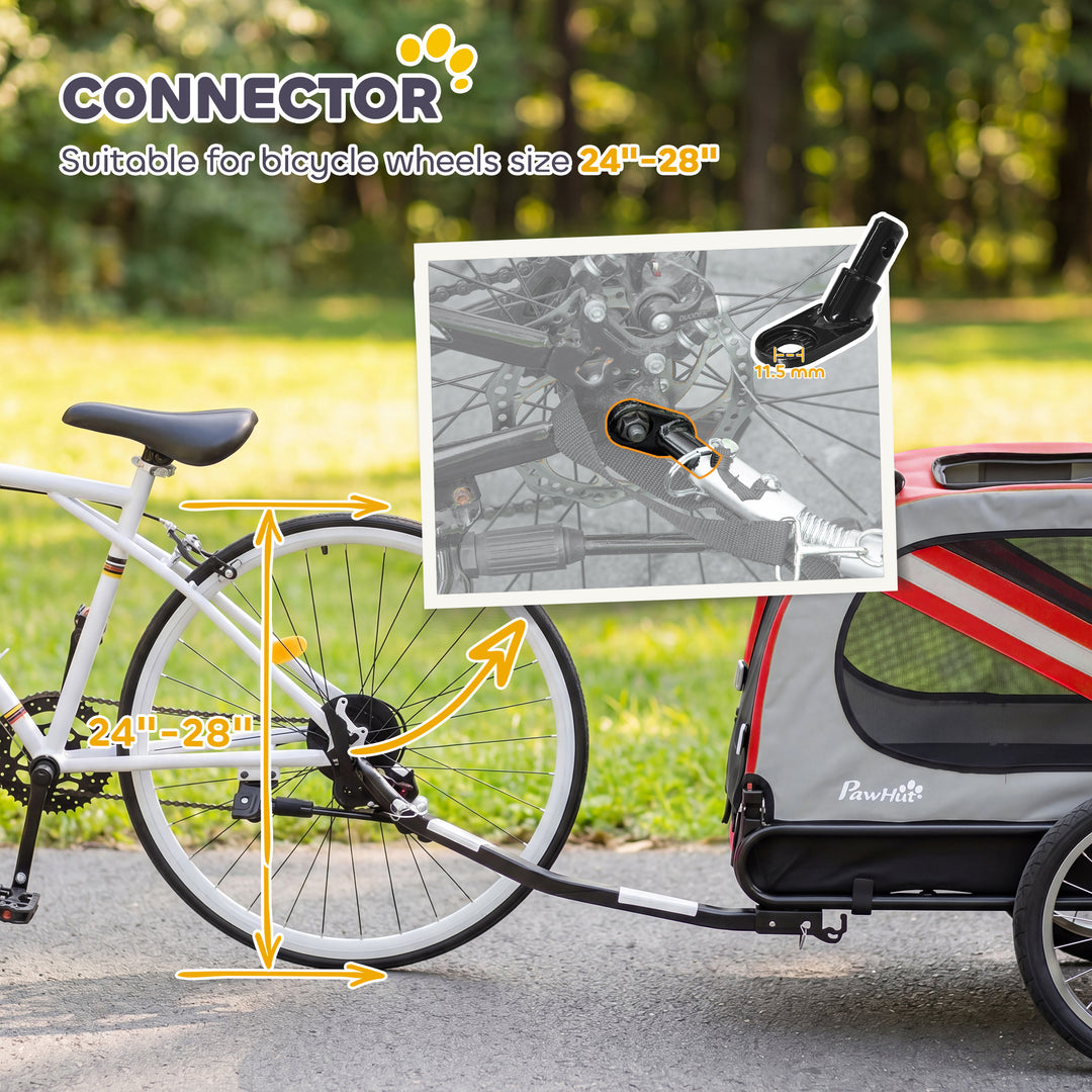 2-In-1 Dog Bike Trailer Pet Stroller with Universal Wheel Reflector Fl