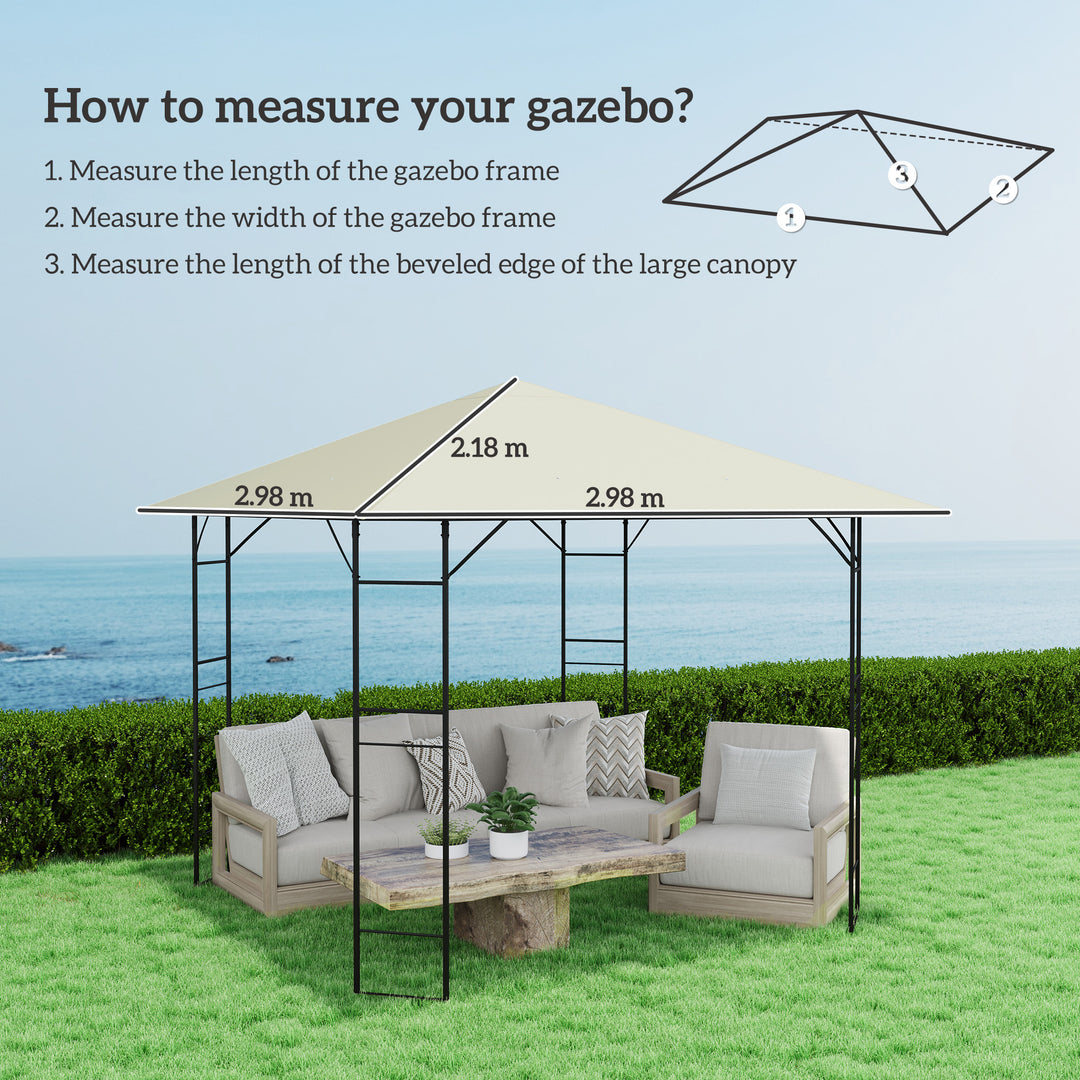 3 x 3(m) Gazebo Canopy Replacement, for 01-0867 - Cream