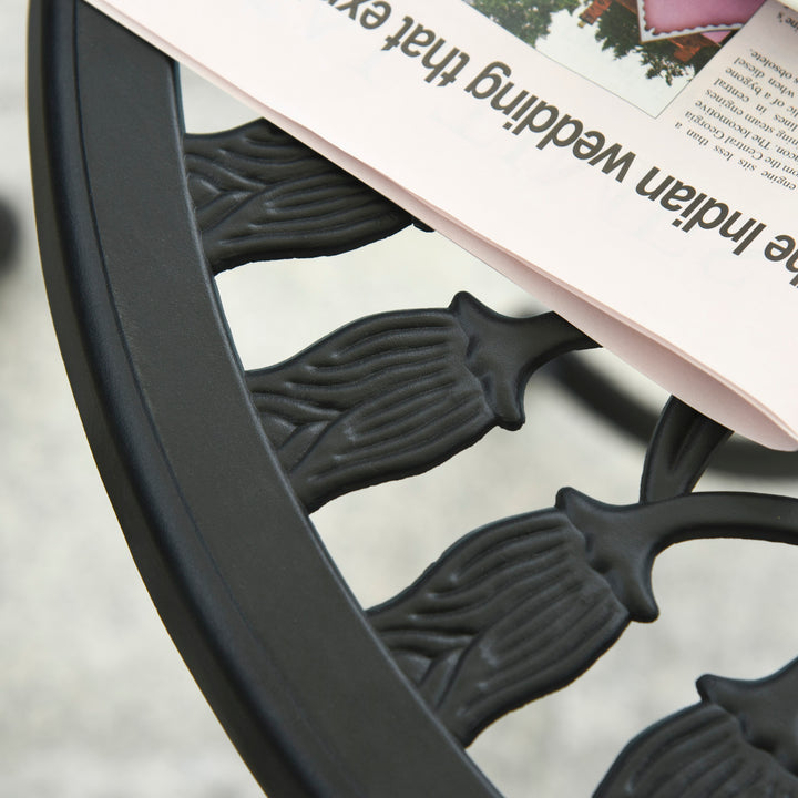 MCL Three-Piece Aluminium Floral Bistro Garden Set - Black