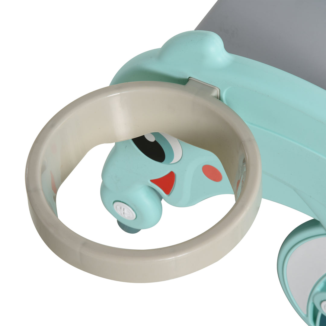 MCL 3-in-1 Baby Rocking Horse Portable Slide Basketball Hoop Equipment Indoor Outdoor Playground Toy, Age 18-36 Months, Green