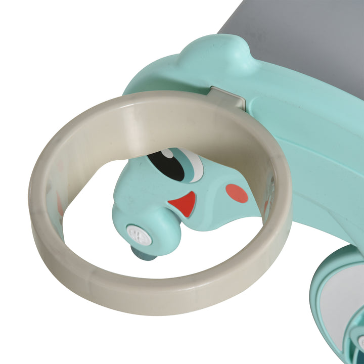 MCL 3-in-1 Baby Rocking Horse Portable Slide Basketball Hoop Equipment Indoor Outdoor Playground Toy, Age 18-36 Months, Green