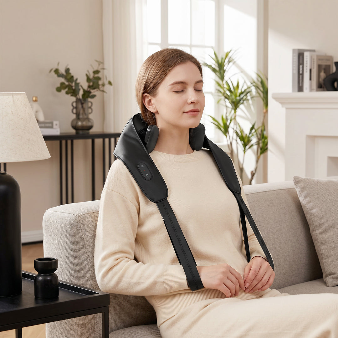Cordless Neck Massager with Heat, Deep Tissue 4D Shiatsu Neck and Shou