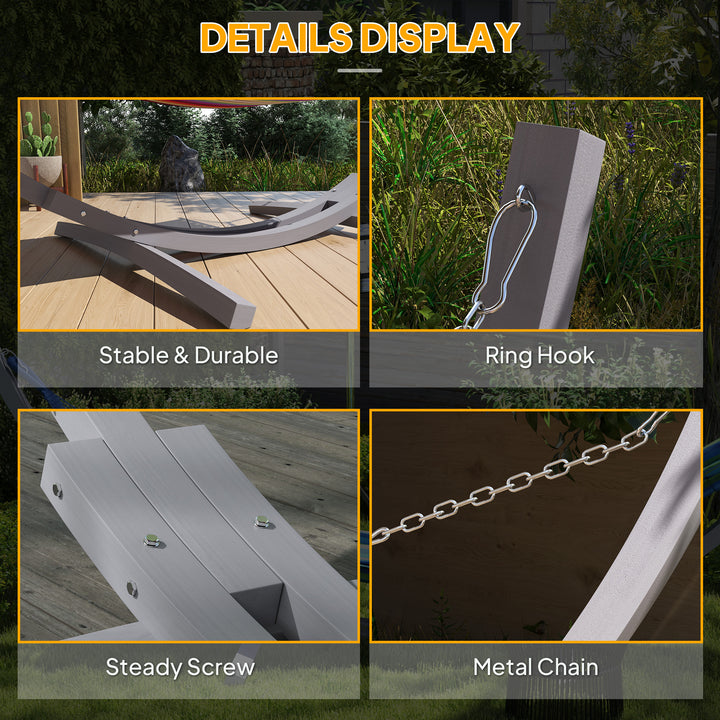 3.25m Wooden Hammock Stand Universal Fit Garden Picnic Camp Accessories, Grey