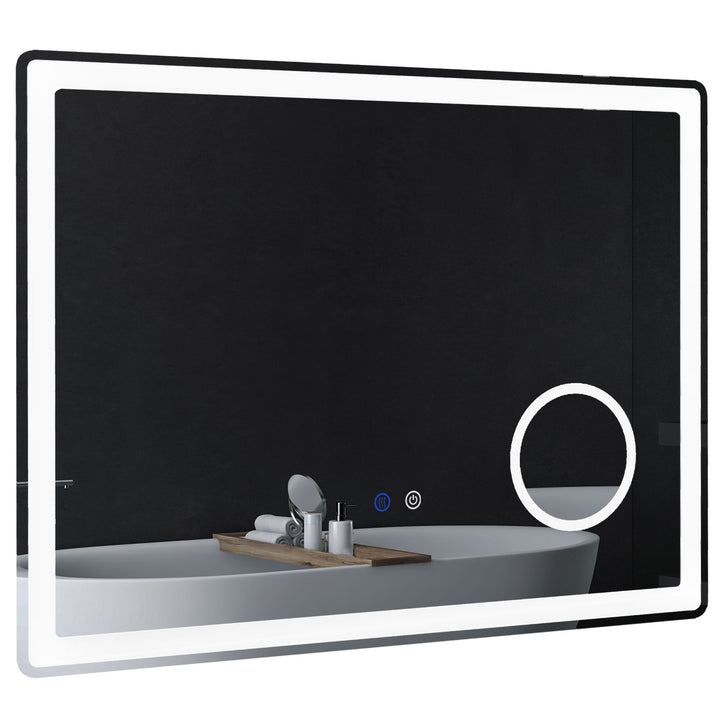 kleankin Illuminated Vanity Mirror: Dimmable LED, 3X Magnification, 3 Colour Lighting for Bathroom Grooming. | Aosom UK