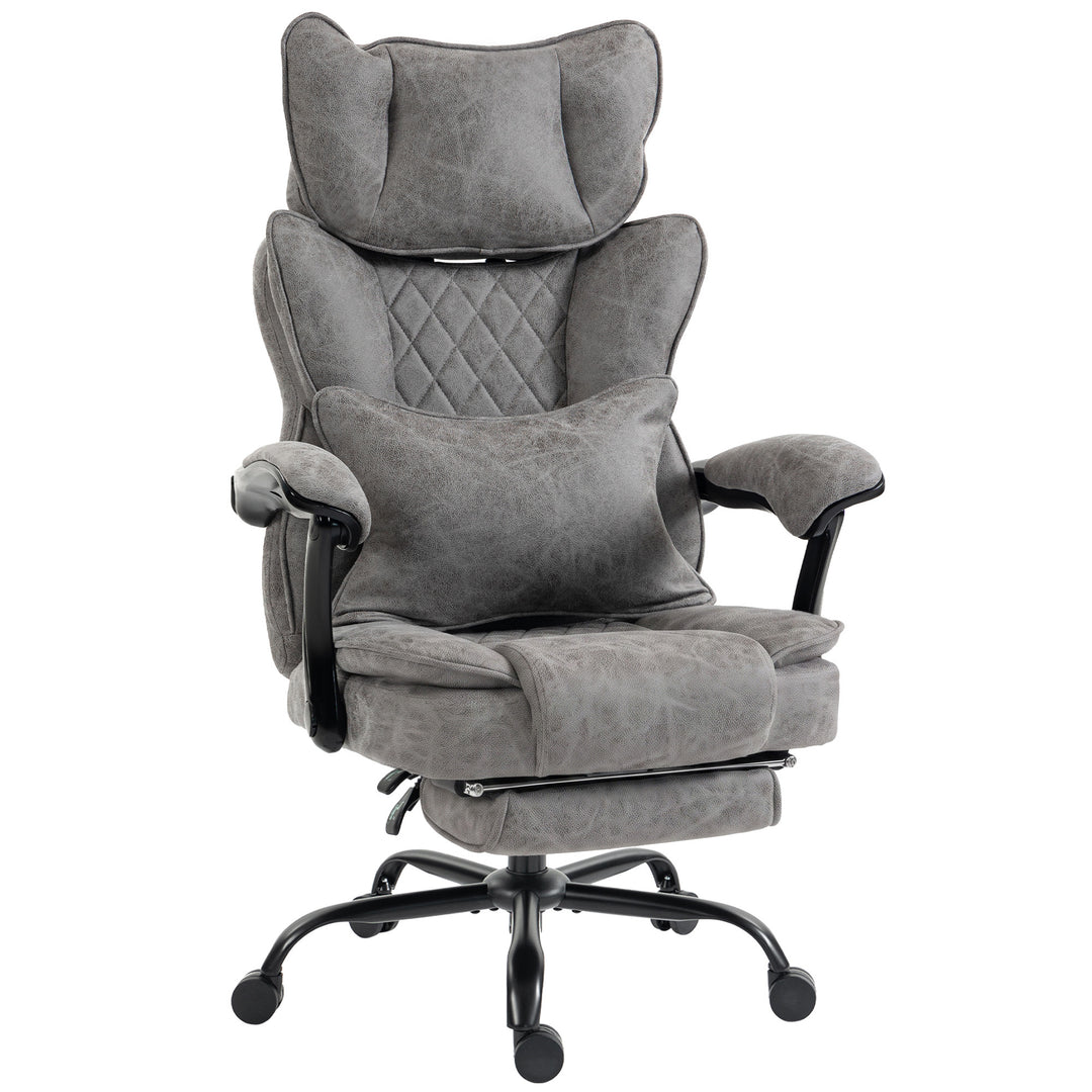 Executive Office Chair, PU Big and Tall Office Chair 180 kg with Wide - Grey