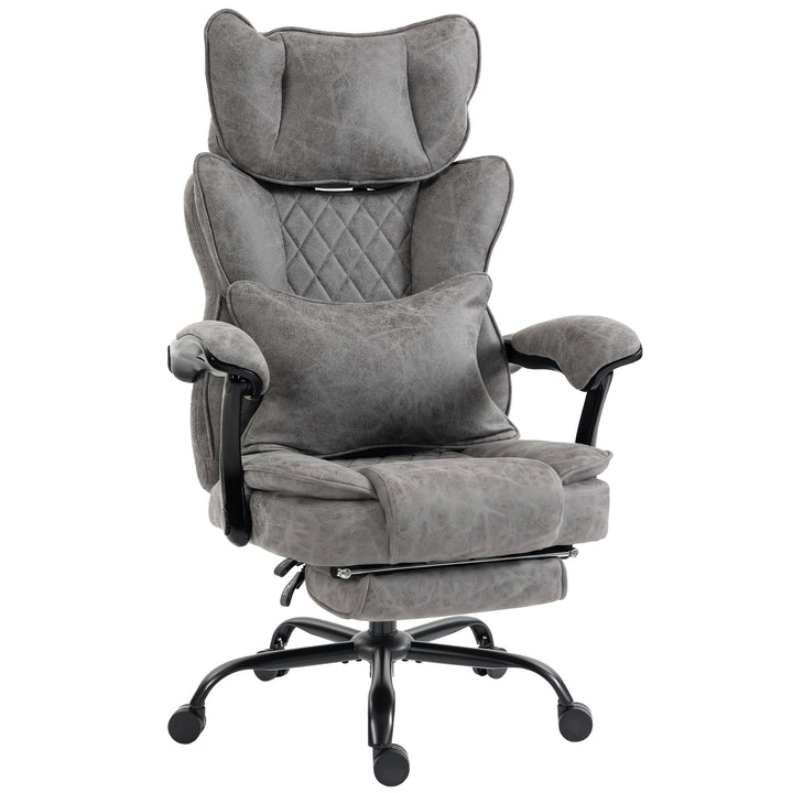 Executive Office Chair, PU Big and Tall Office Chair 180 kg with Wide - Grey