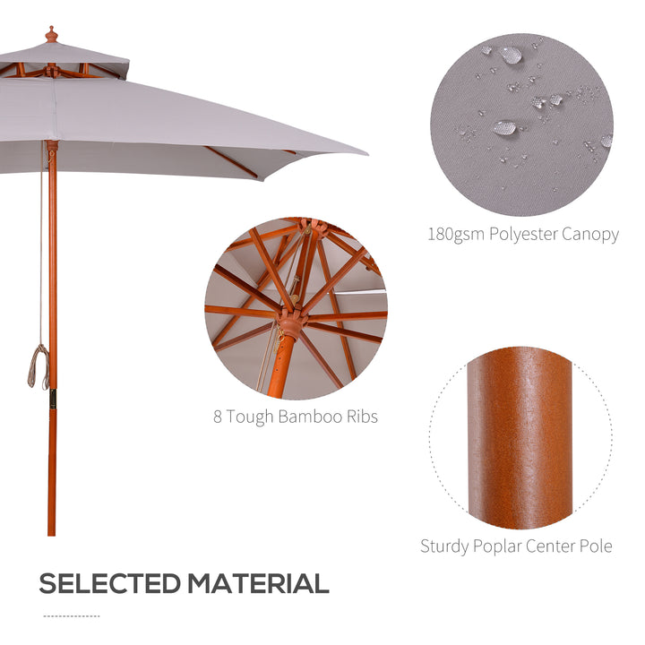 3 m Square Canopy Parasol - Grey