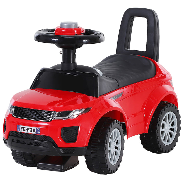 HOMCOM 3-in-1 Ride On Car Foot To Floor Slider Toddler w/ Horn Steering Wheel NO POWER Manual Under Seat Storage Safe Design Red | Aosom UK