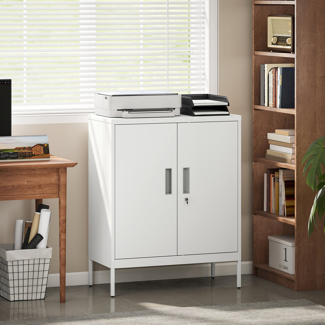 Metal Storage Cabinet with Lock and Adjustable Shelves