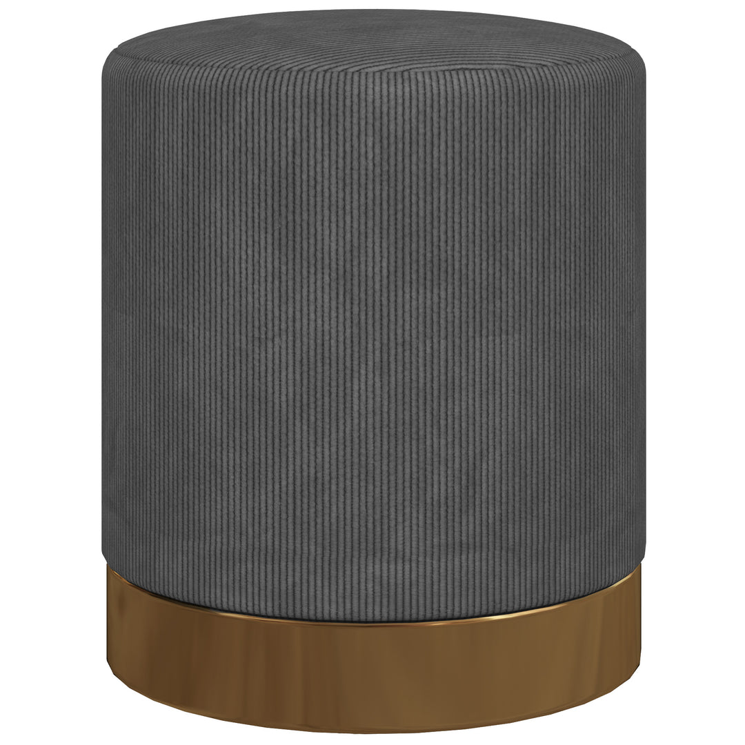 Soft Padded Corduroy Footstool - Charcoal Grey