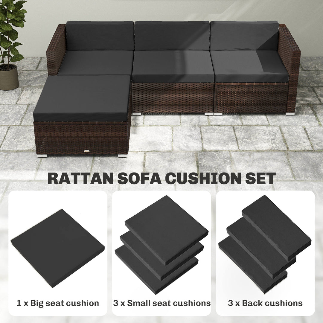 7-Piece Patio Furniture Cushions, Outdoor Loveseat Cushion with Remova