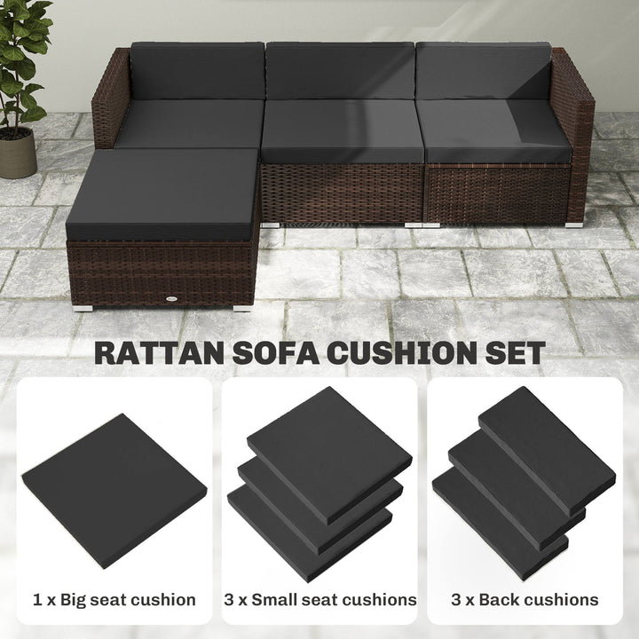7-Piece Patio Furniture Cushions, Outdoor Loveseat Cushion with Remova