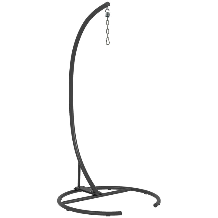 Hanging Hammock Chair Stand with Round Base, C Hanging Swing Stand Frame for Swing/Egg/Hammock Chair, Indoor &amp; Outdoor, Heavy Duty 330 lbs