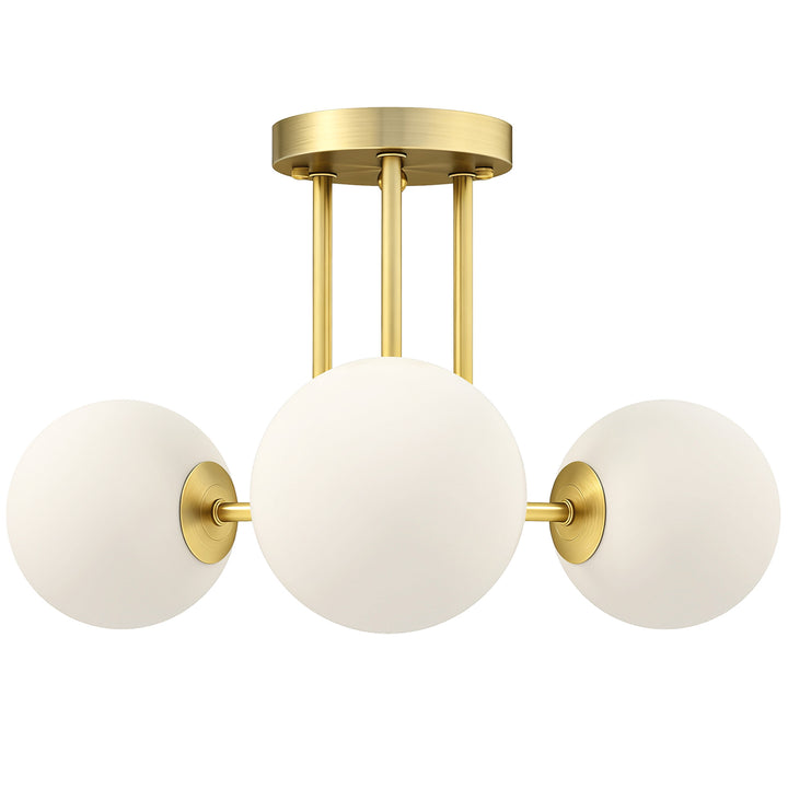 MCL LED Ceiling Light with Globe Shades, Modern 3-Light Ceiling Light with G9 Sockets for Living Room, Bedroom, Dining Room, Bulbs Not Included, Gold Tone