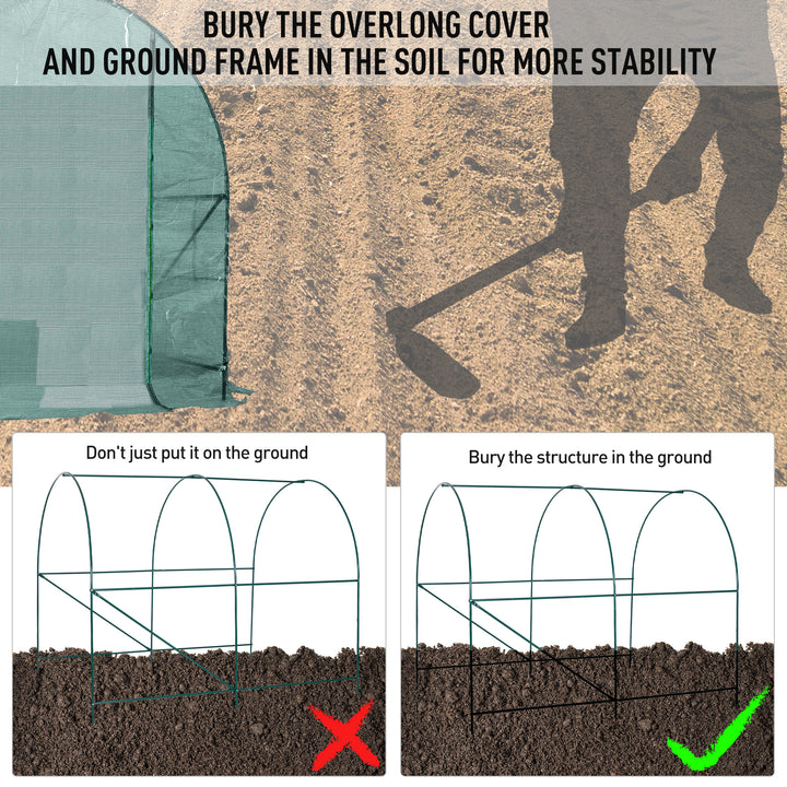 Outsunny Walk-In Greenhouse Reinforced Polytunnel Greenhouse Garden Plants Grow Waterproof Cover Galvanised Base w/ Slide Door, 2.5 x 2 m