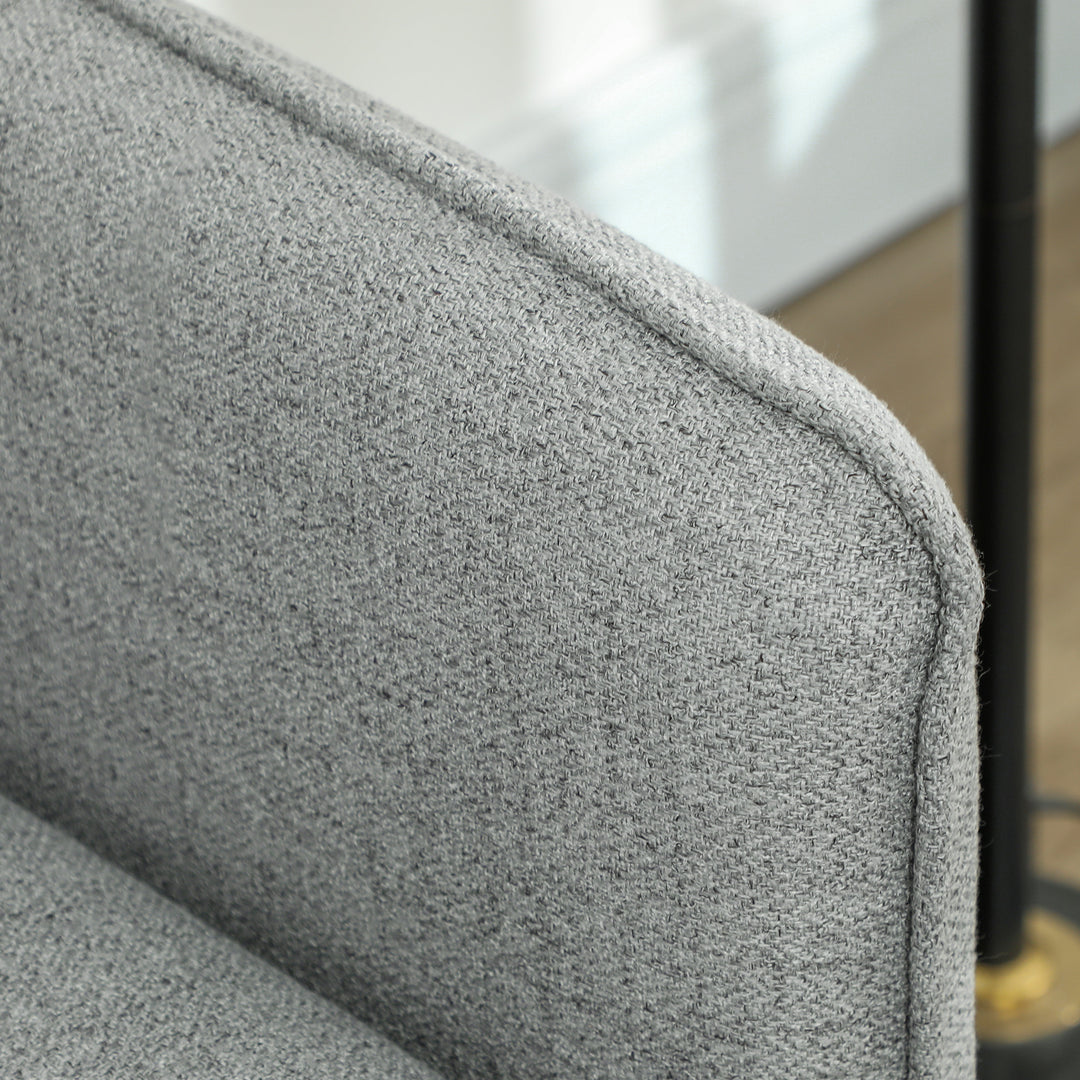 Modern Two Seater Sofa, Button Tufted Loveseat with Cushions and Steel Legs for Living Room, Guest Room, Grey