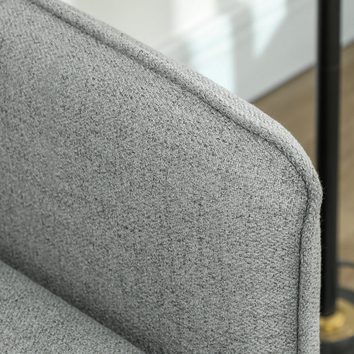 Modern Two Seater Sofa, Button Tufted Loveseat with Cushions and Steel Legs for Living Room, Guest Room, Grey