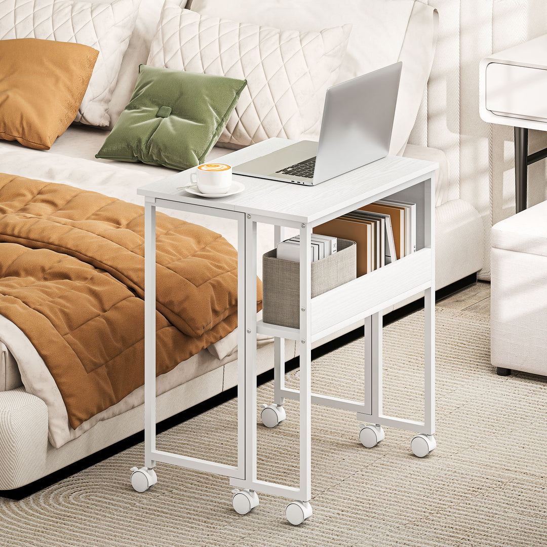 63 cm Drop Leaf Writing Work Desk - White