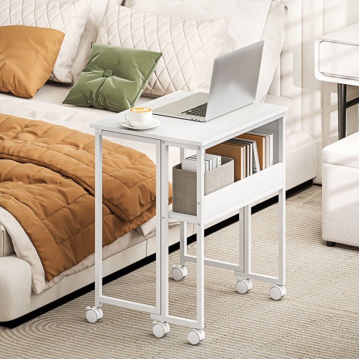 63 cm Drop Leaf Writing Work Desk - White