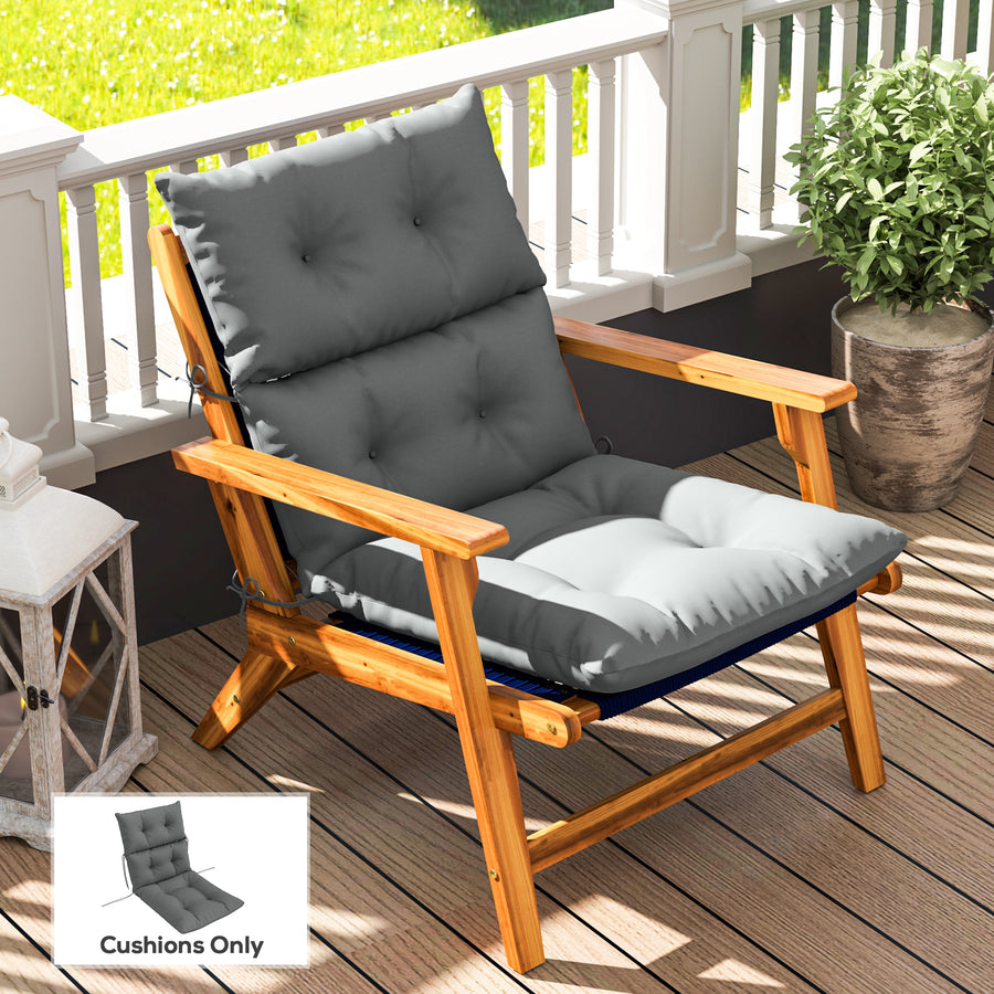 115 x 56cm Rocking Chair Padded Seat Cushion - Light Grey