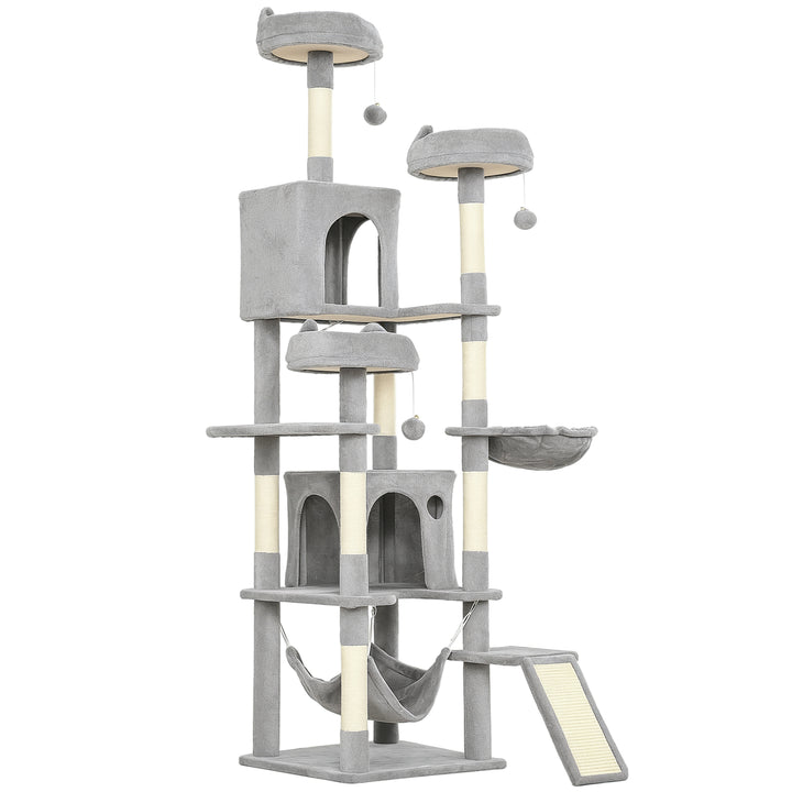 Cat Tree, 192 cm Large Multi-Level Cat Tower for Indoor Kittens with 8