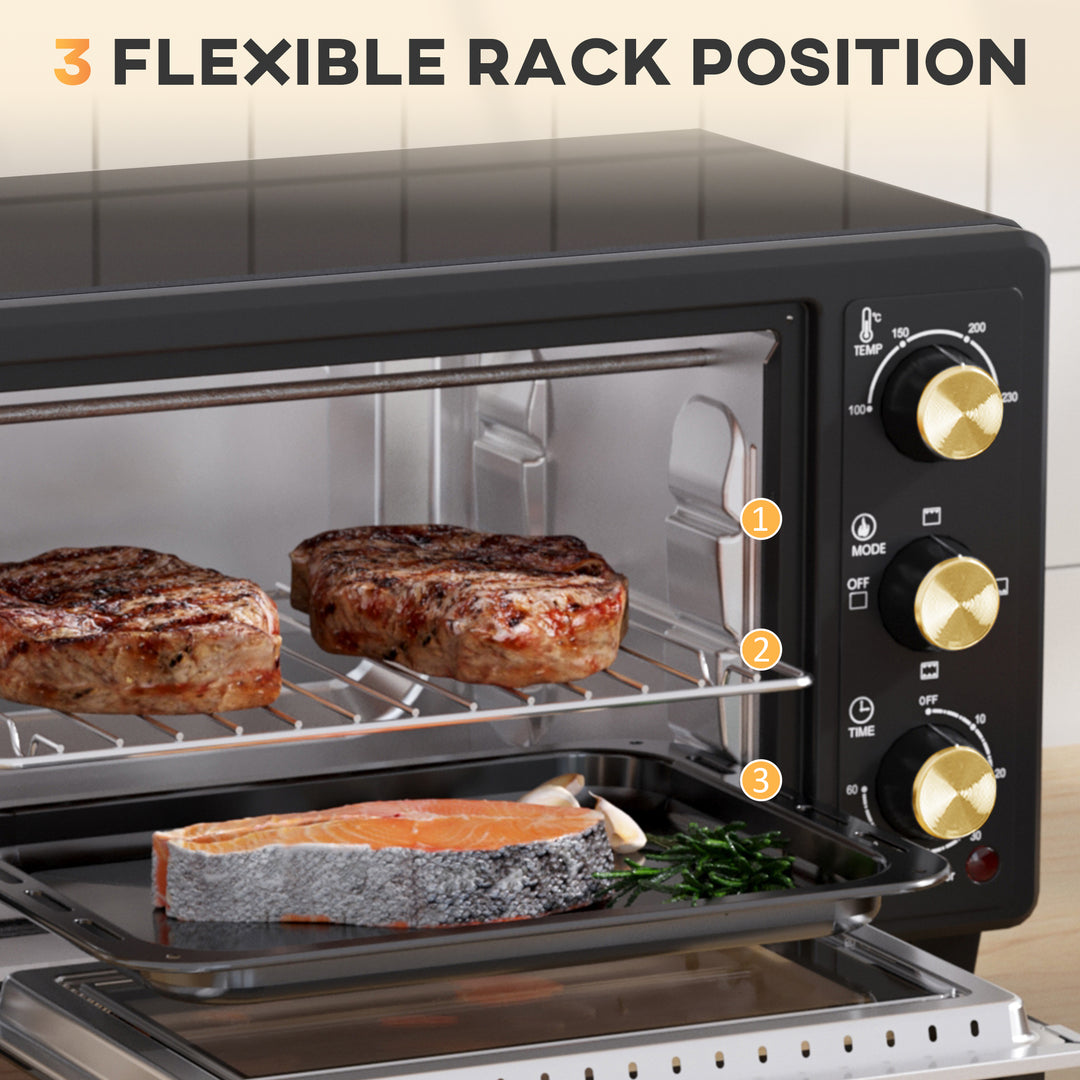 16L Mini 1400W Countertop Oven - Black