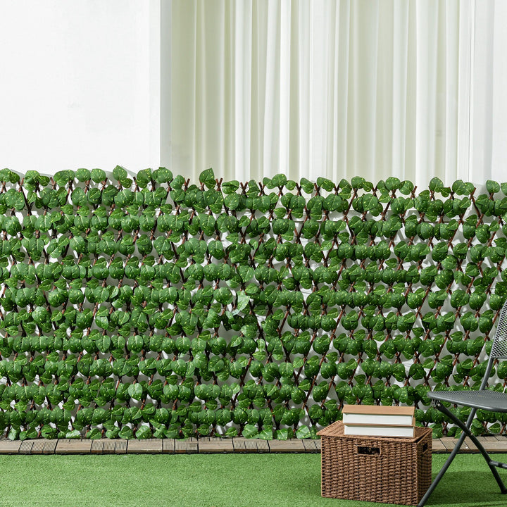 Set of 2 Expandable Artificial Trellis Hedges – Realistic Leaf Privacy