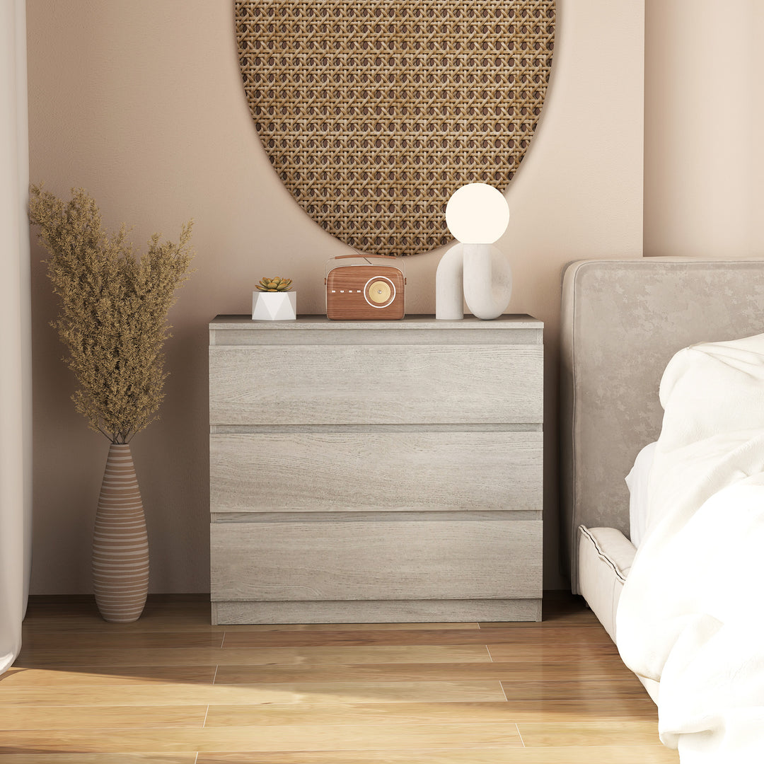 Chest of Three Drawers - Grey Wood Effect