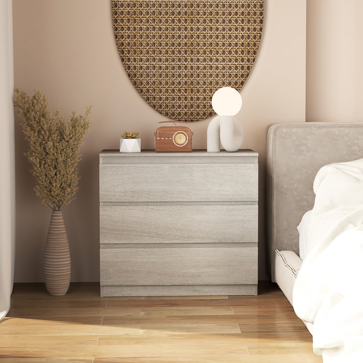 Chest of Three Drawers - Grey Wood Effect