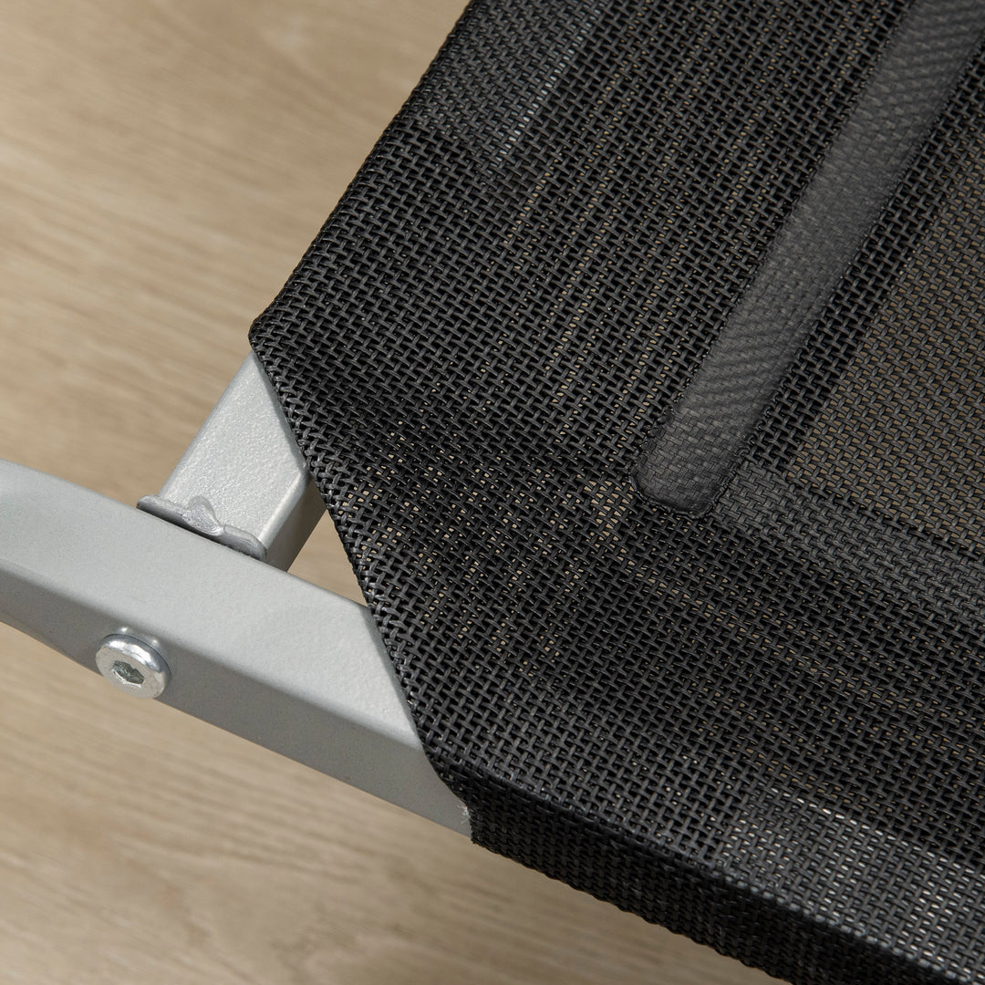 MCL Elevated Pet Bed Cooling Raised Cot Style Bed for Large Medium Sized Dogs with Non-slip Pads Steel Frame Breathable Mesh Fabric, 110 x 75 x 20 cm - Black