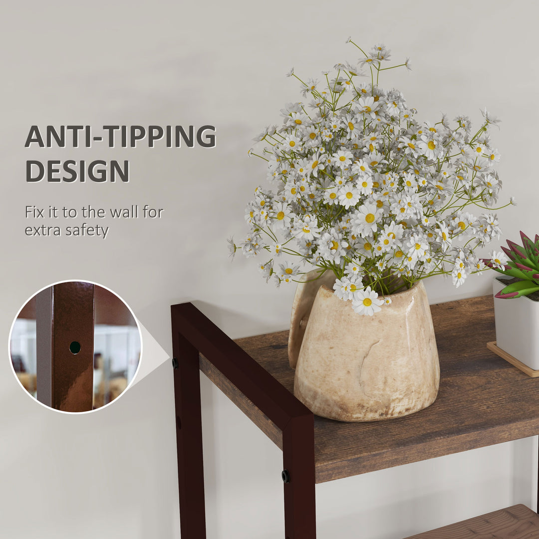 Four-Tier Industrial Display Shelf, with Bottom Drawers