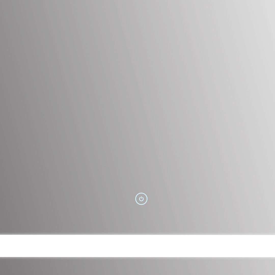 MCL 80x60cm LED Bathroom Mirror Wall Mounted Vanity Light Illuminated w/ Touch Switch Accessories Home Furnishings