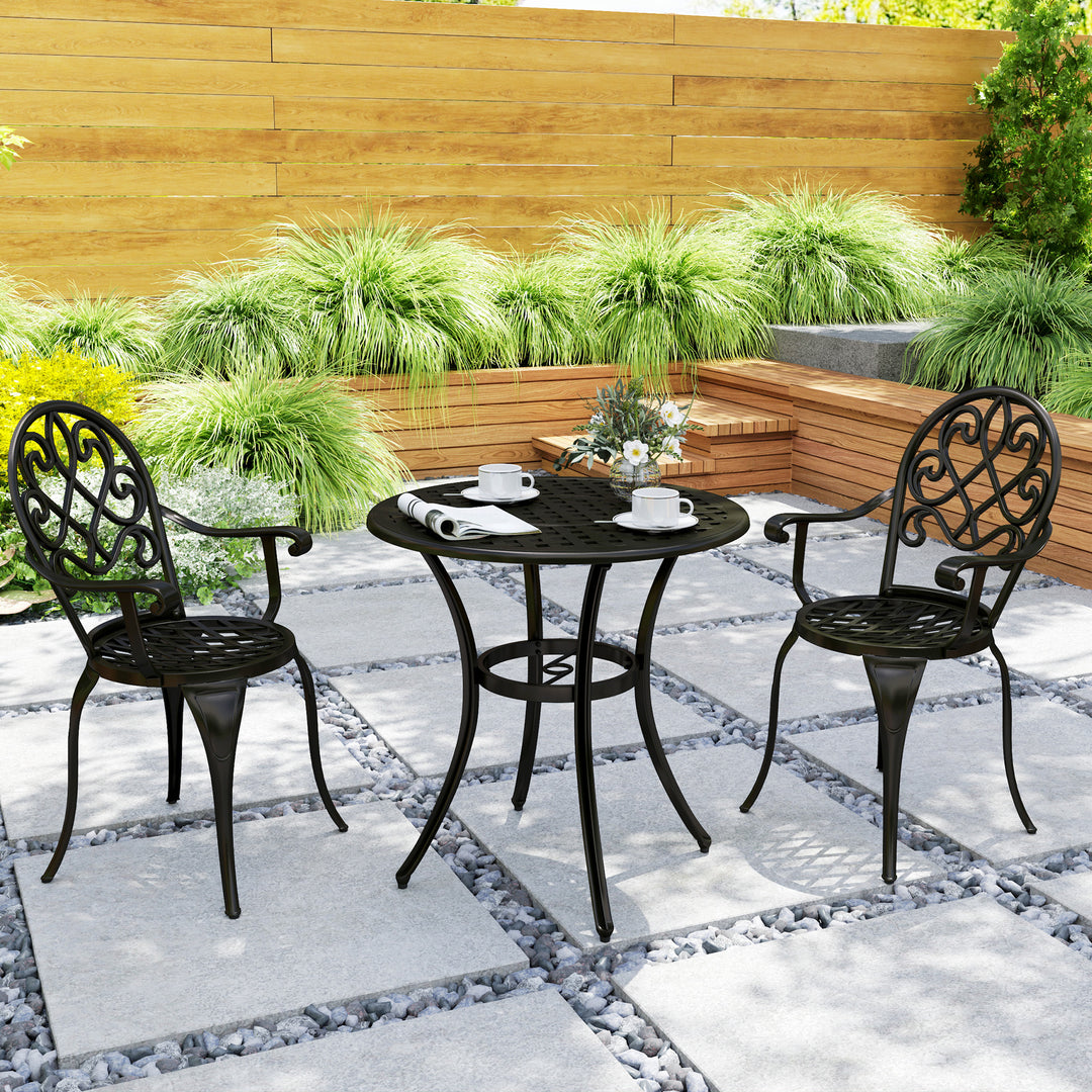 Three-Piece Elegant Aluminium Garden Set - Black