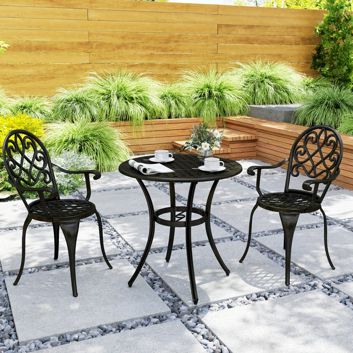 Three-Piece Elegant Aluminium Garden Set - Black