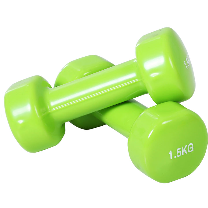 10KG Dumbbells Set with Carry Case, Hand Weights for Women and Men Home Gym Weight Lifting Training, Red, Yellow, Green, Purple
