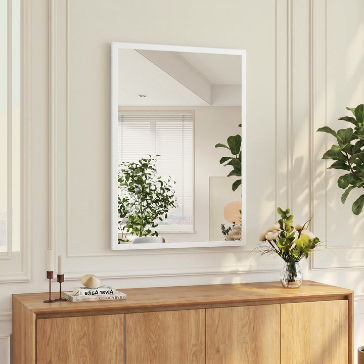 Wall-Mounted Bathroom Mirror, 70 x 50 cm Wall Mirror for Living Room, 