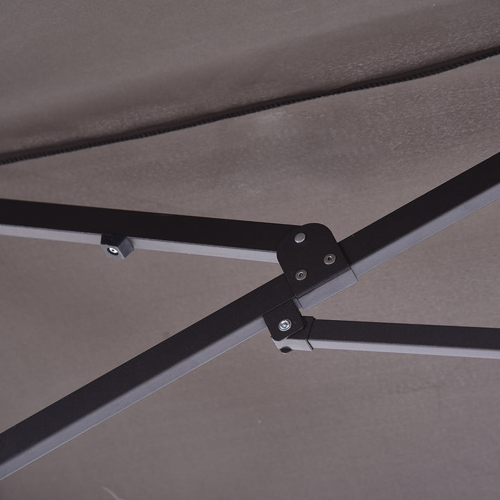 4.6m Garden Parasol Double-Sided Sun Umbrella Patio Market Shelter Canopy Shade with Weight Base, Grey