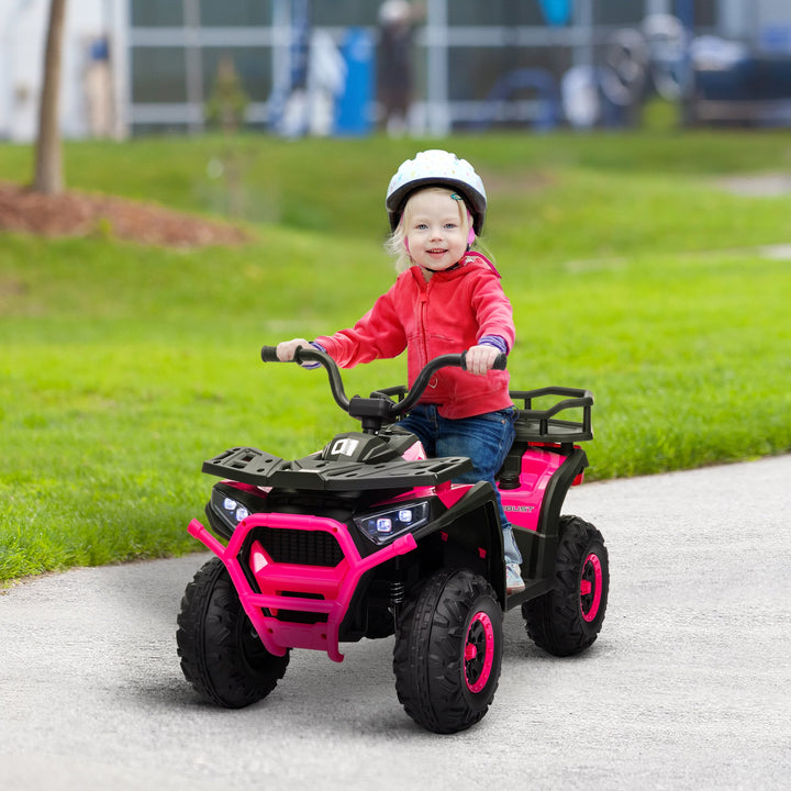 12V Kids Electric Ride on ATV, Forward Backward, Storage Basket