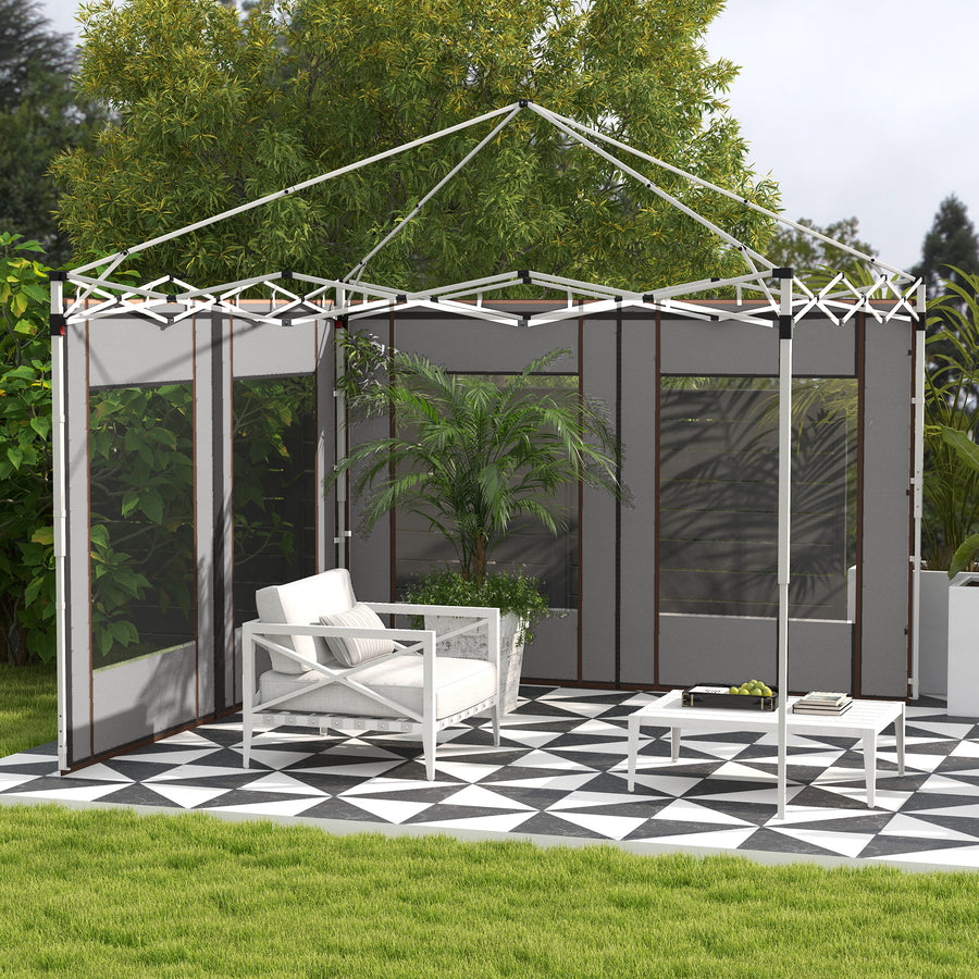 Set of Two 295cm Replacement Canopy Walls - Grey