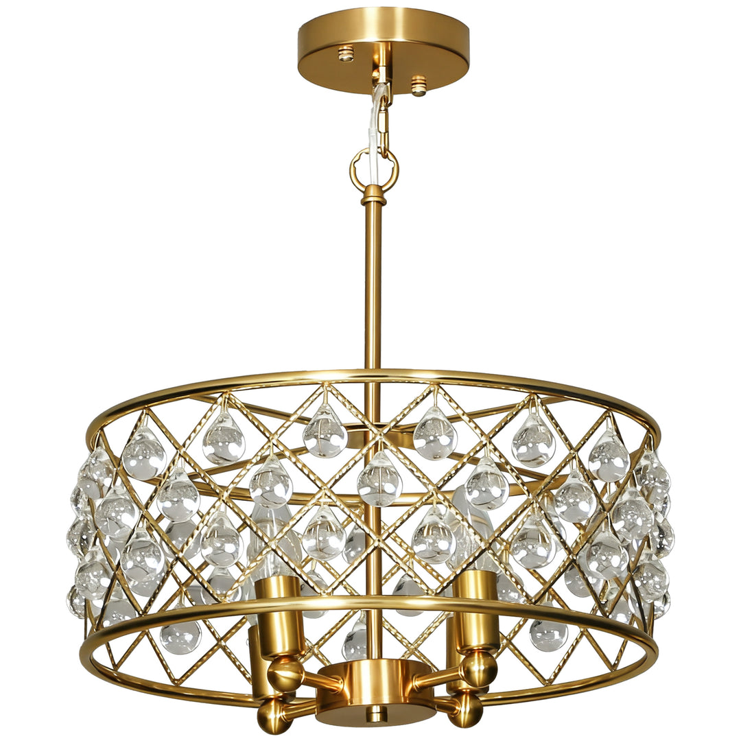 MCL 51 Crystallite Four-Bulb Chandelier - Gold-Tone