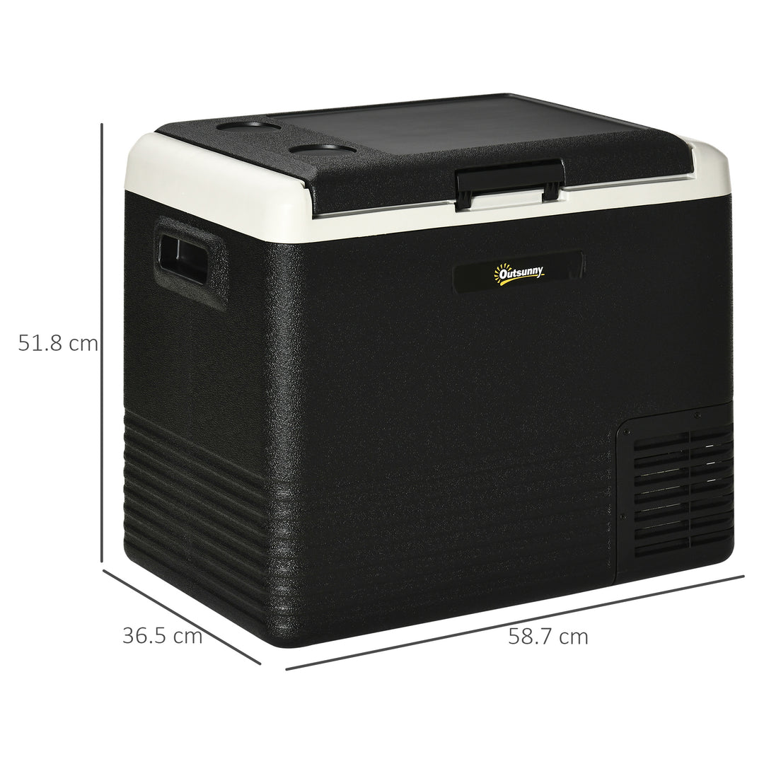 50L Car Refrigerator, Portable Compressor Car Fridge Freezer, Electric Cooler Box with 12/24V DC and 110-240V AC for Camping, Driving, Picnic, Down to -20℃