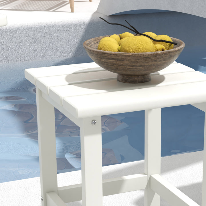 Square Coffee Table, HDPE Tabletop and Frame for Porch, Garden, Side T
