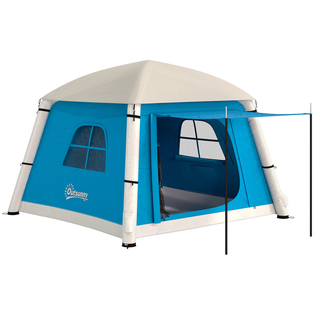 Inflatable Camping Tent w/ Hand Pump, Easy Setup 1/2 Person Blow Up Te