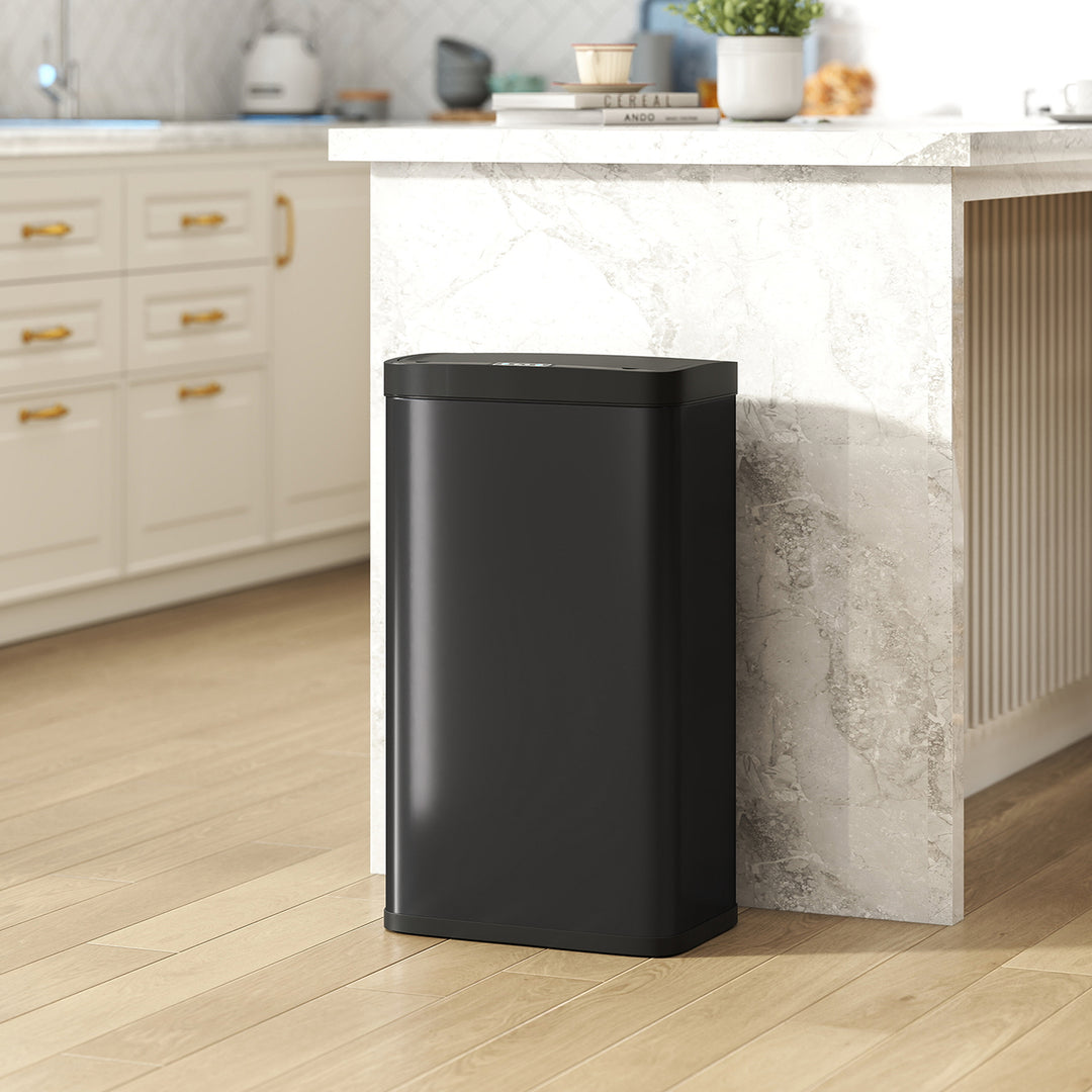 45L Stainless Steel Sensor Bin - Silver Tone